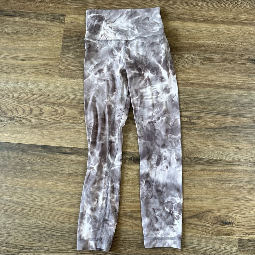 Lululemon Align‎ High Rise Crop 23” Nulu Womens 2 Leggings Diamond Dye Pink Gym
